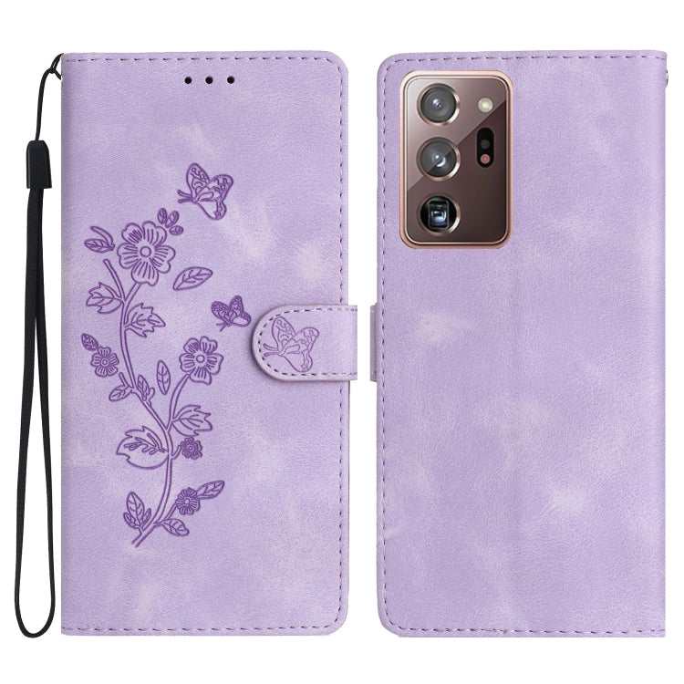 Flower Butterfly Embossing Pattern Leather Phone Case
