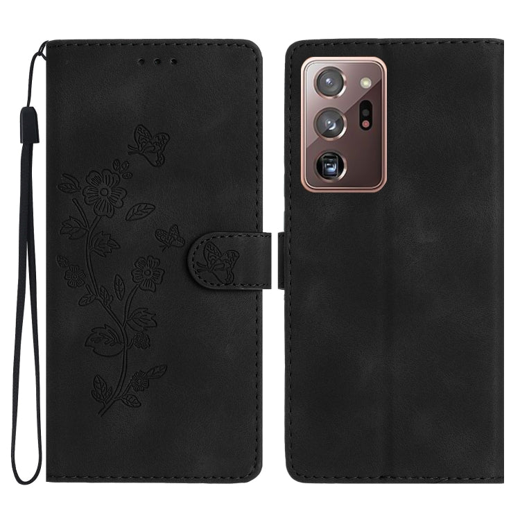 Flower Butterfly Embossing Pattern Leather Phone Case