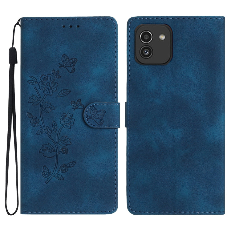 Flower Butterfly Embossing Pattern Leather Phone Case