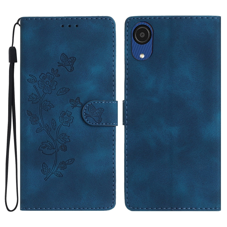 Flower Butterfly Embossing Pattern Leather Phone Case, For Samsung Galaxy A04 Core, For Samsung Galaxy A05s, For Samsung Galaxy A34 5G, For Samsung Galaxy S24 5G