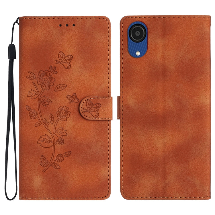 Flower Butterfly Embossing Pattern Leather Phone Case, For Samsung Galaxy A23 5G, For Samsung Galaxy A05, For Samsung Galaxy A04 Core, For Samsung Galaxy S24+ 5G
