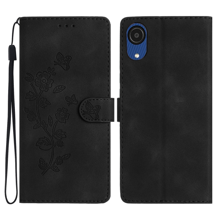 Flower Butterfly Embossing Pattern Leather Phone Case, For Samsung Galaxy A04 Core, For Samsung Galaxy A05s, For Samsung Galaxy A34 5G, For Samsung Galaxy S24 5G
