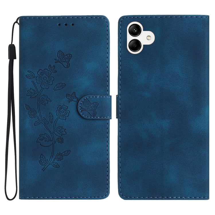 Flower Butterfly Embossing Pattern Leather Phone Case