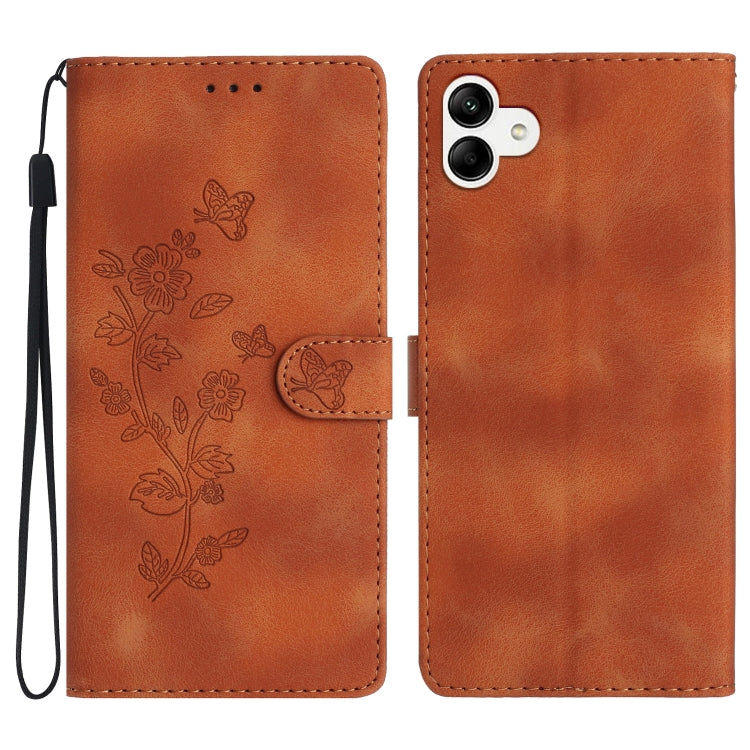 Flower Butterfly Embossing Pattern Leather Phone Case