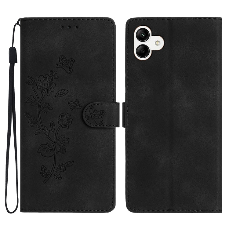 Flower Butterfly Embossing Pattern Leather Phone Case