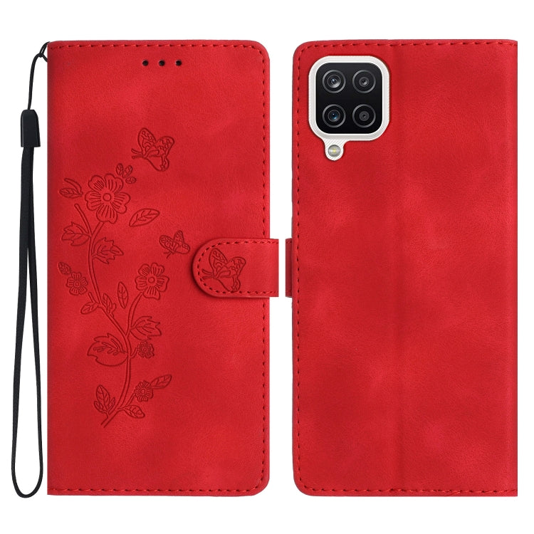 Flower Butterfly Embossing Pattern Leather Phone Case