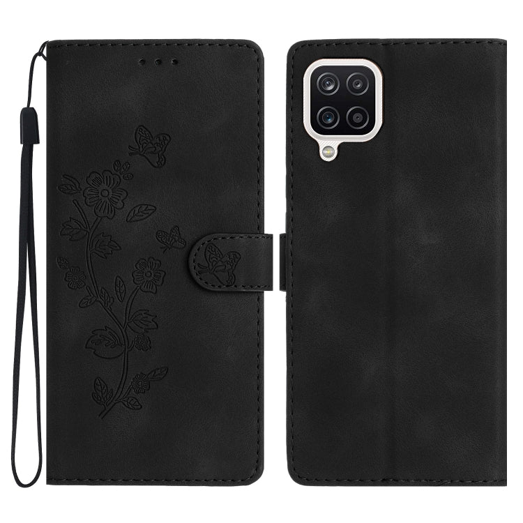 Flower Butterfly Embossing Pattern Leather Phone Case