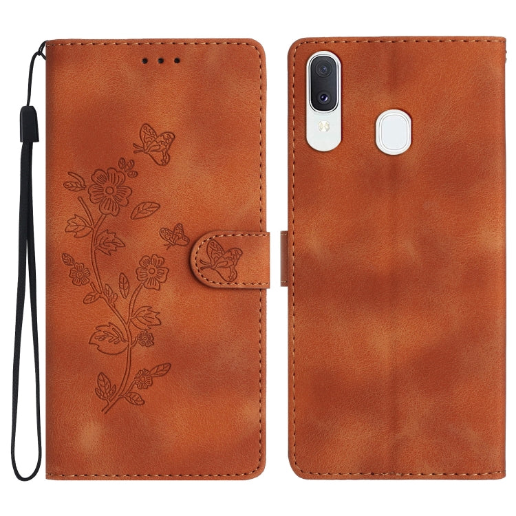 Flower Butterfly Embossing Pattern Leather Phone Case