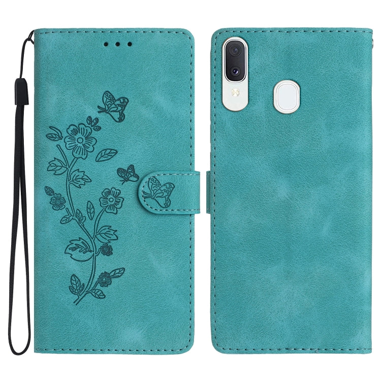 Flower Butterfly Embossing Pattern Leather Phone Case