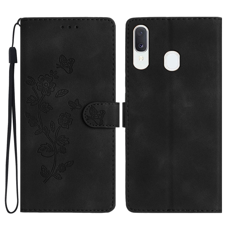 Flower Butterfly Embossing Pattern Leather Phone Case
