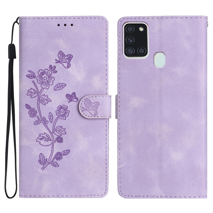 Flower Butterfly Embossing Pattern Leather Phone Case