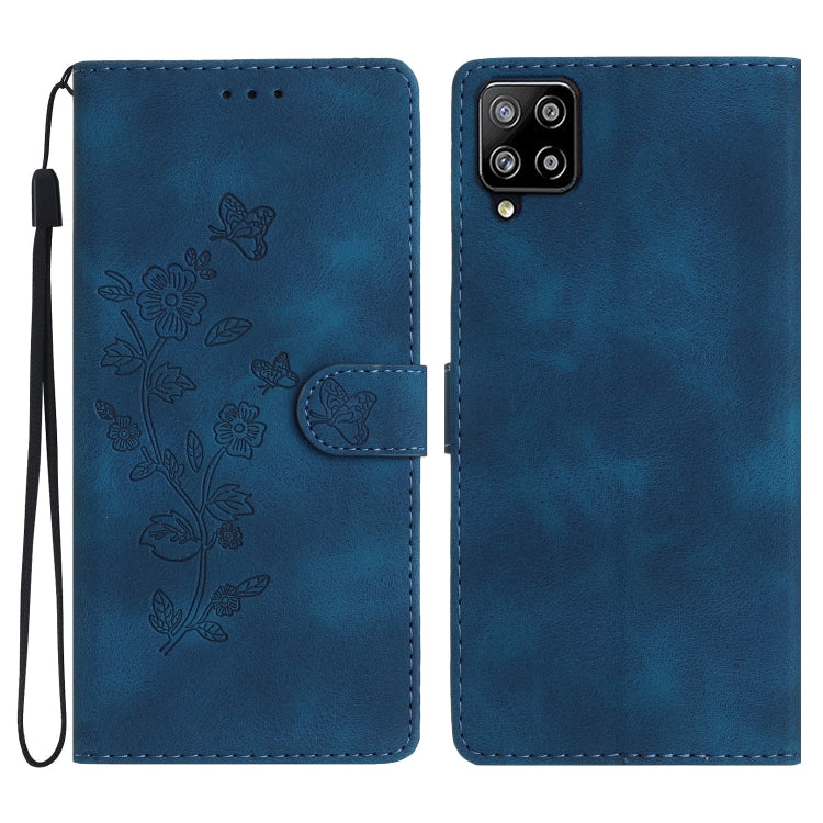 Flower Butterfly Embossing Pattern Leather Phone Case