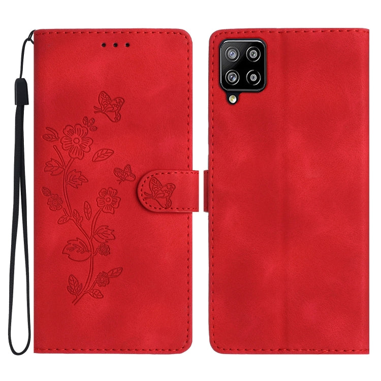 Flower Butterfly Embossing Pattern Leather Phone Case