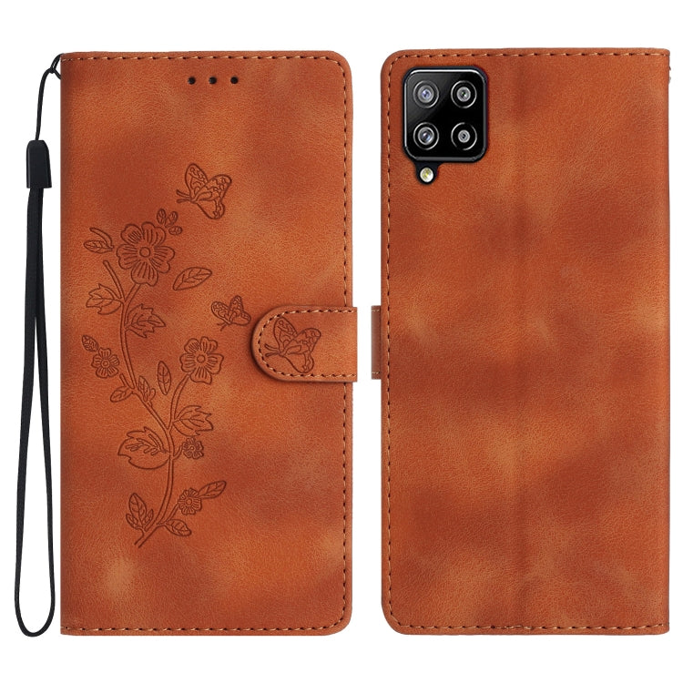 Flower Butterfly Embossing Pattern Leather Phone Case