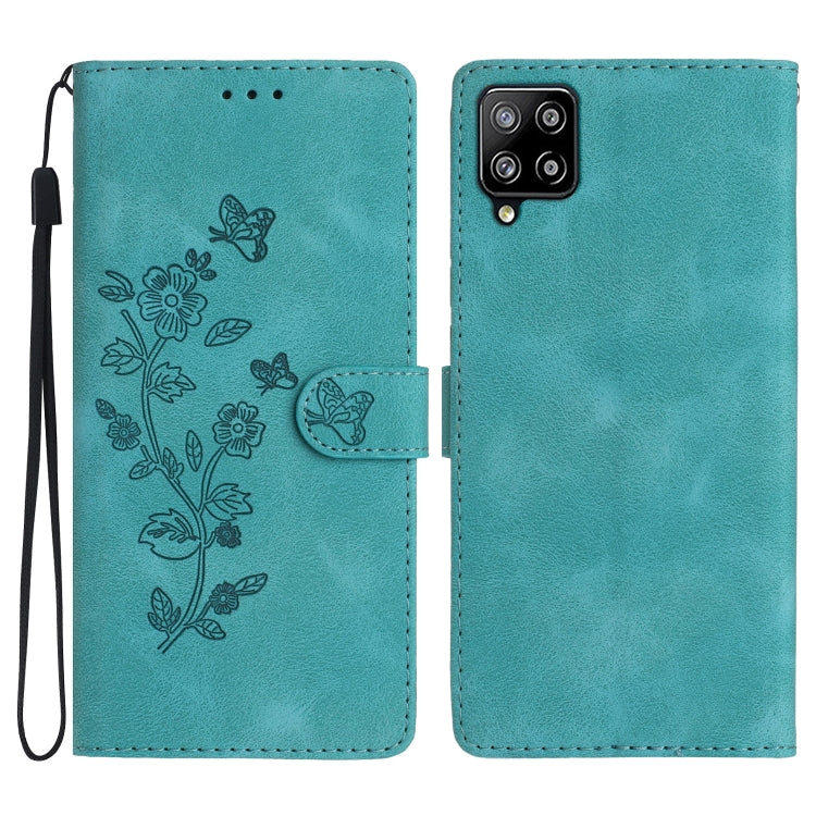 Flower Butterfly Embossing Pattern Leather Phone Case