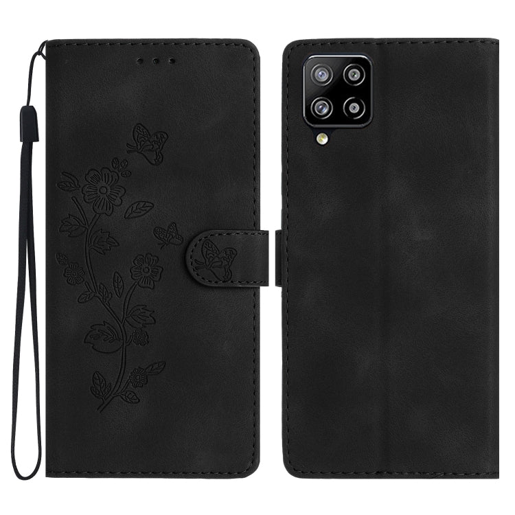 Flower Butterfly Embossing Pattern Leather Phone Case