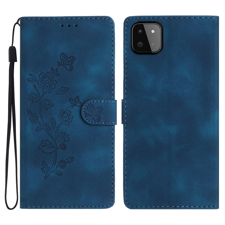 Flower Butterfly Embossing Pattern Leather Phone Case