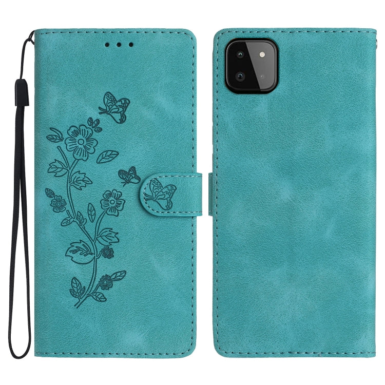 Flower Butterfly Embossing Pattern Leather Phone Case