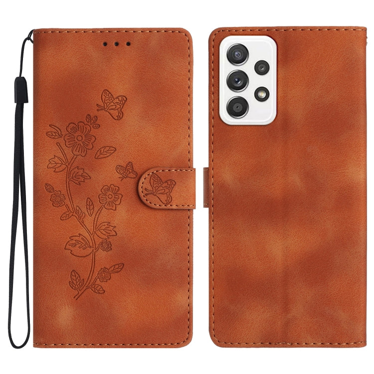 Flower Butterfly Embossing Pattern Leather Phone Case
