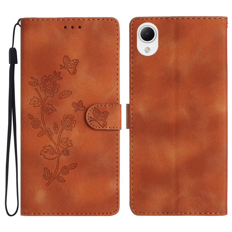 Flower Butterfly Embossing Pattern Leather Phone Case