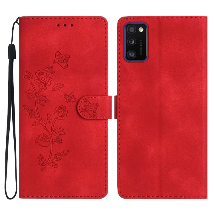Flower Butterfly Embossing Pattern Leather Phone Case