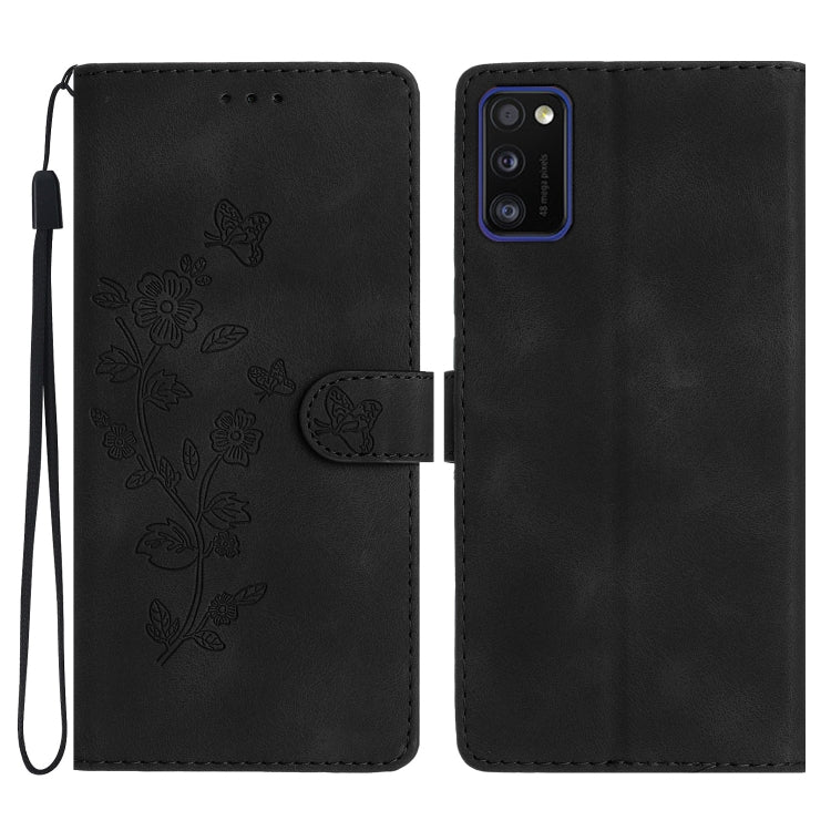 Flower Butterfly Embossing Pattern Leather Phone Case