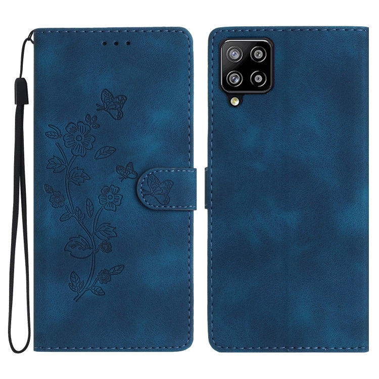 Flower Butterfly Embossing Pattern Leather Phone Case