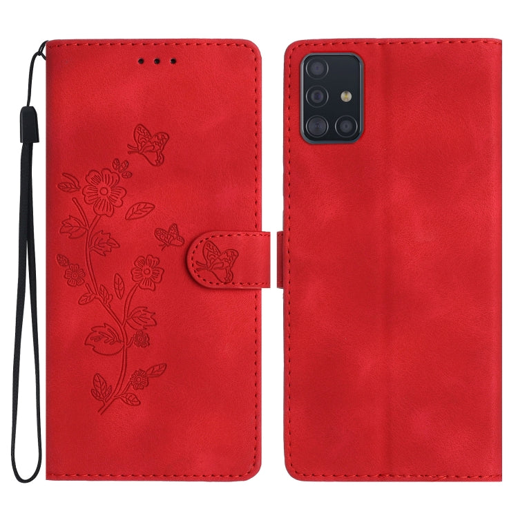 Flower Butterfly Embossing Pattern Leather Phone Case