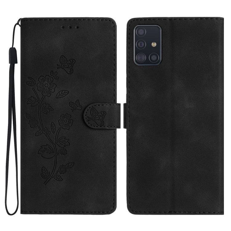 Flower Butterfly Embossing Pattern Leather Phone Case