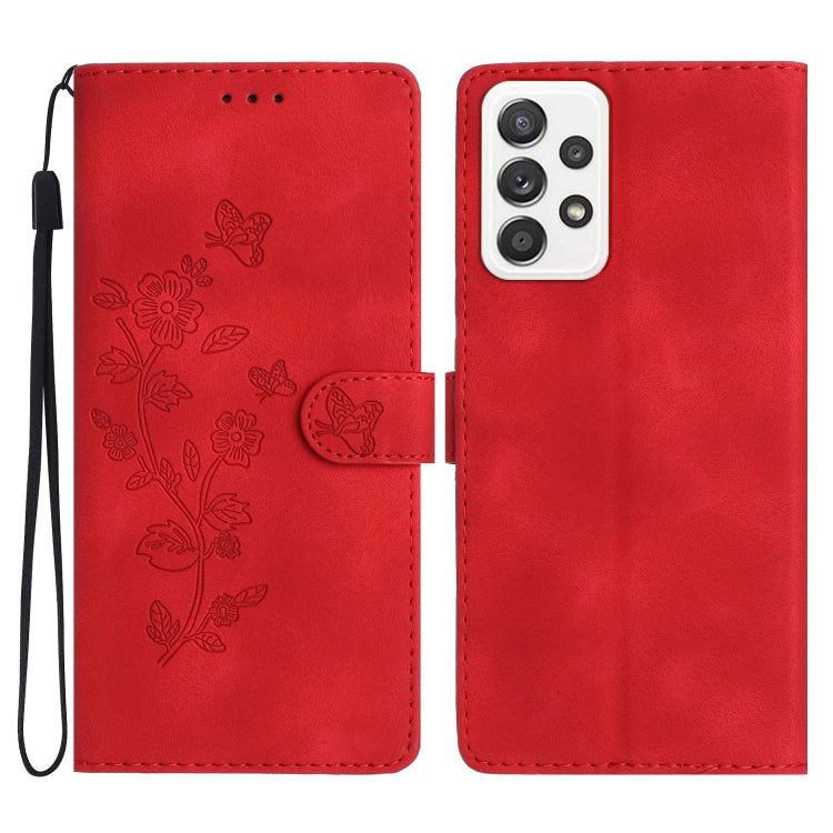 Flower Butterfly Embossing Pattern Leather Phone Case