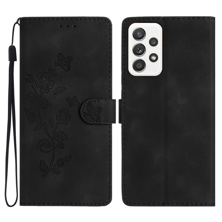 Flower Butterfly Embossing Pattern Leather Phone Case