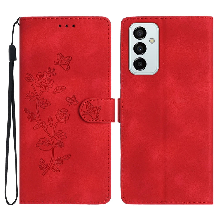 Flower Butterfly Embossing Pattern Leather Phone Case