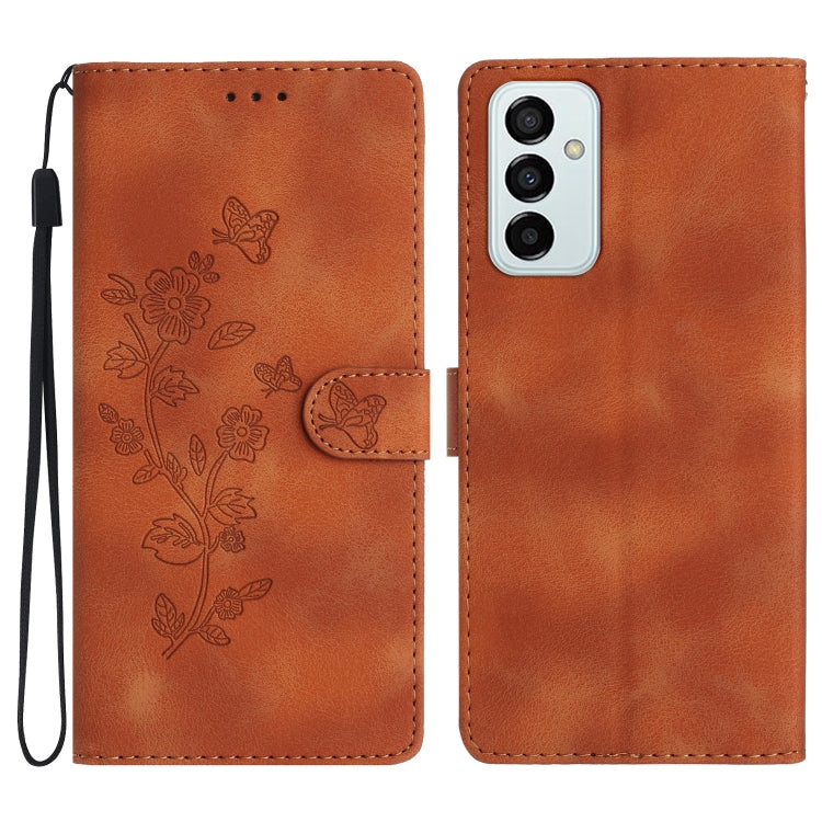 Flower Butterfly Embossing Pattern Leather Phone Case