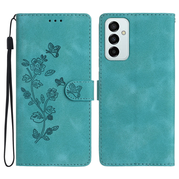 Flower Butterfly Embossing Pattern Leather Phone Case