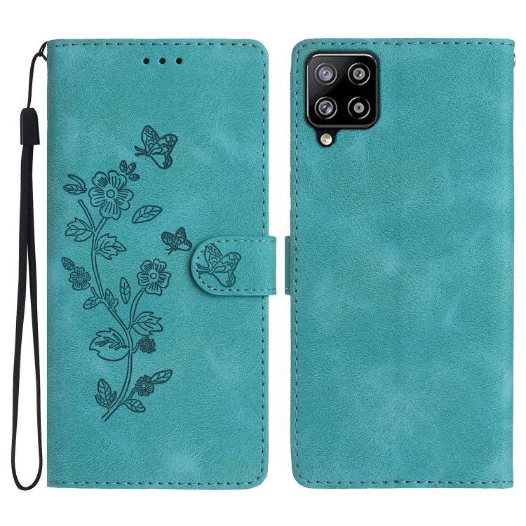 Flower Butterfly Embossing Pattern Leather Phone Case
