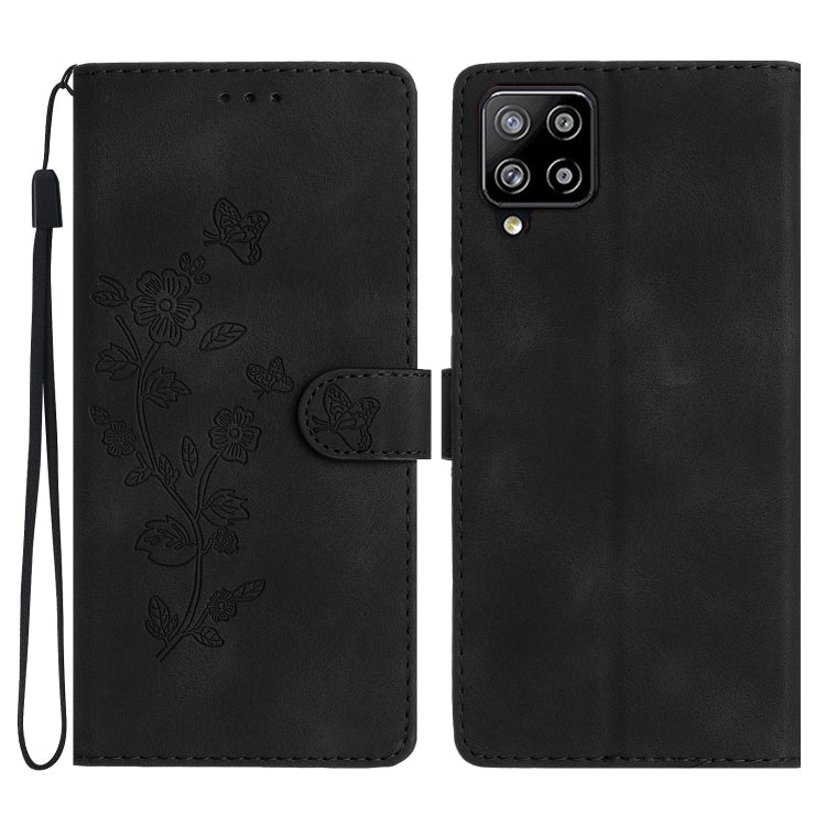 Flower Butterfly Embossing Pattern Leather Phone Case