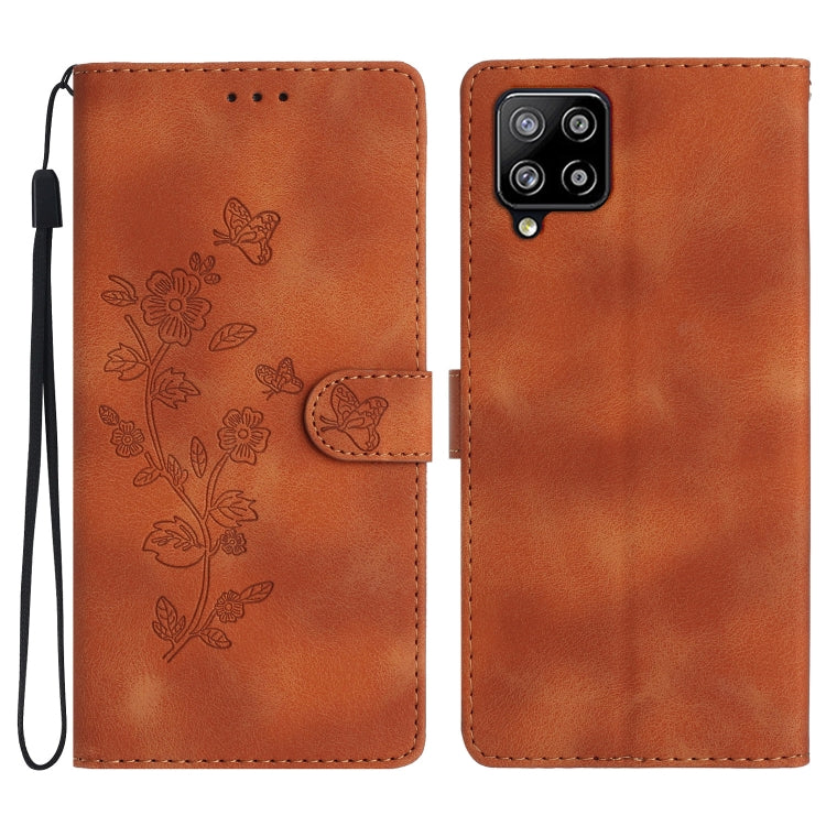 Flower Butterfly Embossing Pattern Leather Phone Case