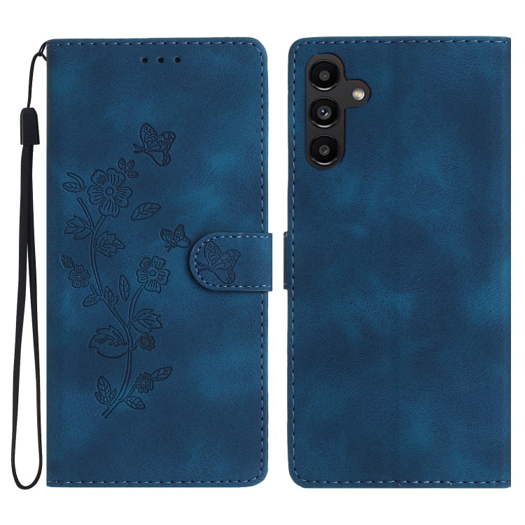 Flower Butterfly Embossing Pattern Leather Phone Case, For Samsung Galaxy S24 Ultra 5G, For Samsung Galaxy S24+ 5G, For Samsung Galaxy S23 FE 5G, For Samsung Galaxy A05