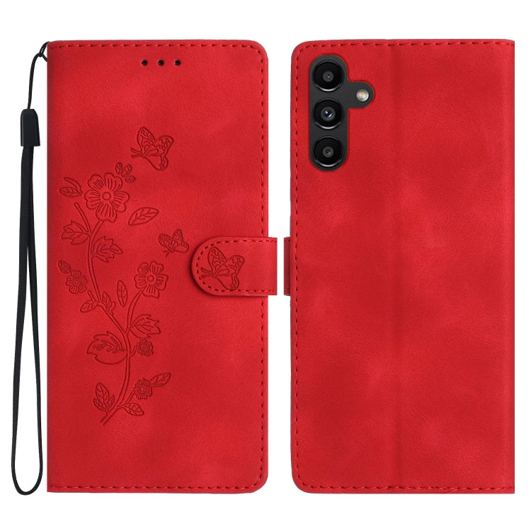 Flower Butterfly Embossing Pattern Leather Phone Case, For Samsung Galaxy S24 Ultra 5G, For Samsung Galaxy S24+ 5G, For Samsung Galaxy S23 FE 5G, For Samsung Galaxy A05
