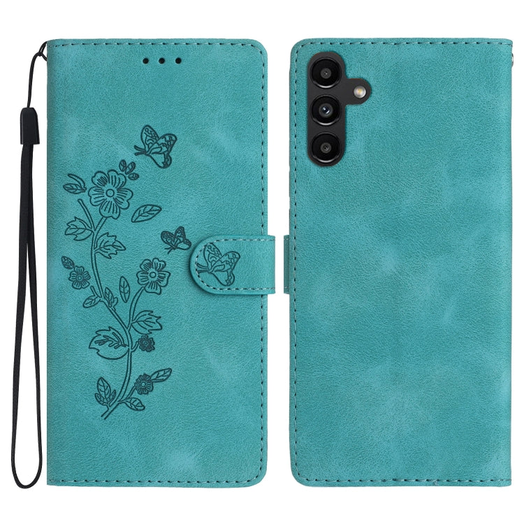 Flower Butterfly Embossing Pattern Leather Phone Case, For Samsung Galaxy S24 Ultra 5G, For Samsung Galaxy S24+ 5G, For Samsung Galaxy S23 FE 5G, For Samsung Galaxy A05