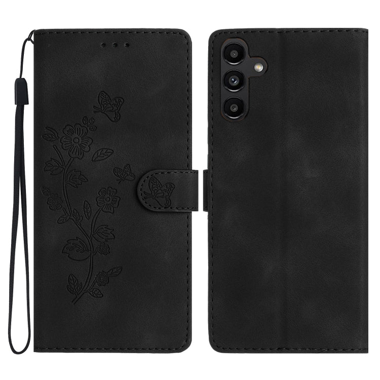 Flower Butterfly Embossing Pattern Leather Phone Case, For Samsung Galaxy A04 Core, For Samsung Galaxy A05s, For Samsung Galaxy A34 5G, For Samsung Galaxy S24 5G