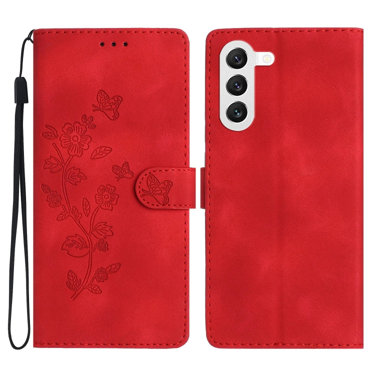 Flower Butterfly Embossing Pattern Leather Phone Case