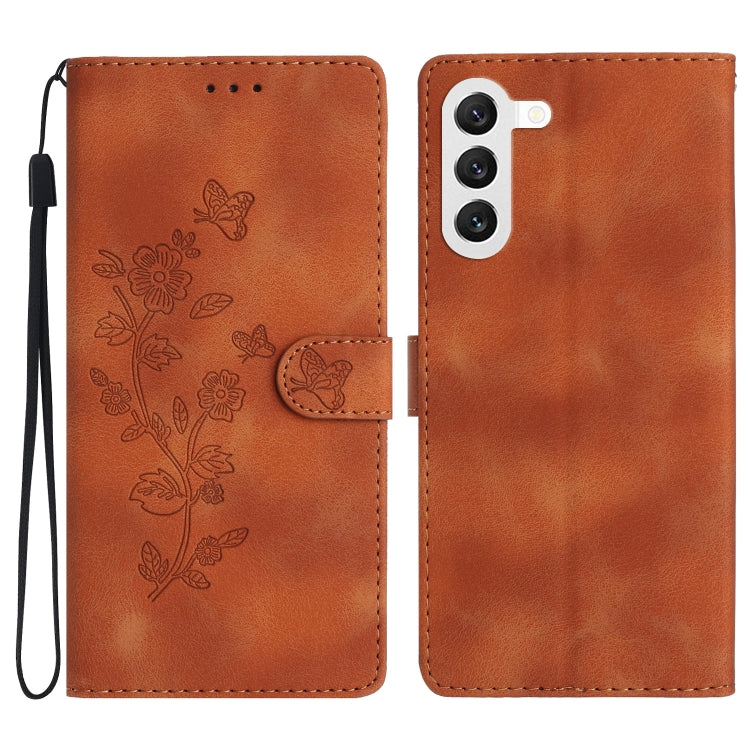 Flower Butterfly Embossing Pattern Leather Phone Case