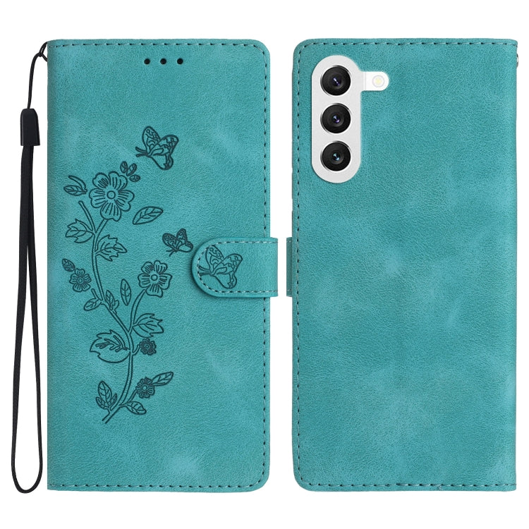 Flower Butterfly Embossing Pattern Leather Phone Case