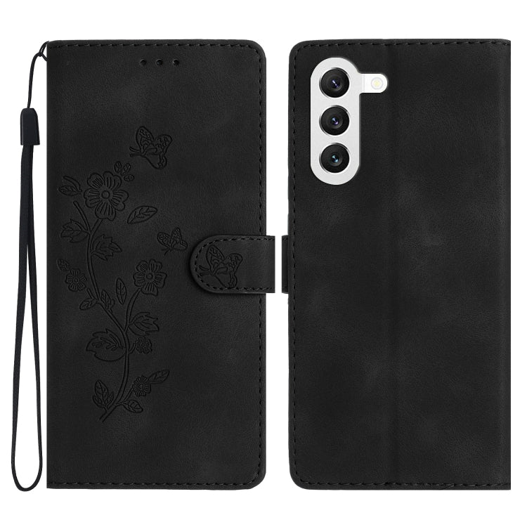 Flower Butterfly Embossing Pattern Leather Phone Case