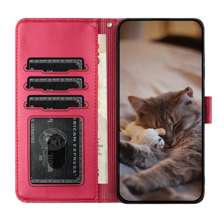 Cat Embossing Pattern Leather Phone Case with Lanyard, For Samsung Galaxy A24, For Samsung Galaxy A15 5G, For Samsung Galaxy S24 Ultra, For Samsung Galaxy A55