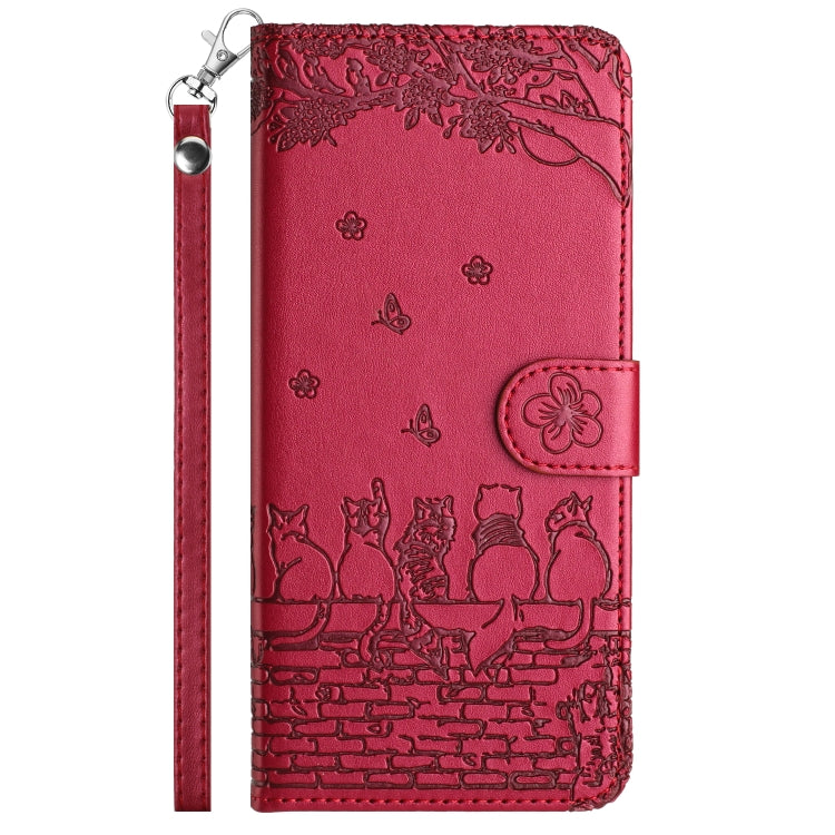 Cat Embossing Pattern Leather Phone Case with Lanyard, For Samsung Galaxy A34, For Samsung Galaxy A15, For Samsung Galaxy A54, For Samsung Galaxy A05s