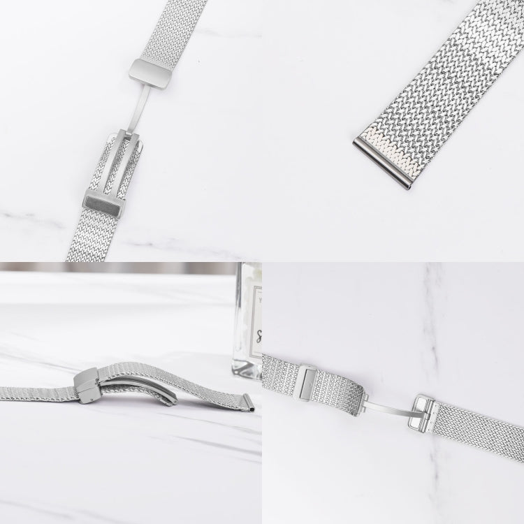 Magnetic Buckle Herringbone Mesh Metal Watch Band, For Apple Watch Series 9 45mm, For Apple Watch SE 2022 40mm, For Apple Watch Series 9 41mm, For Apple Watch SE 2022 44mm