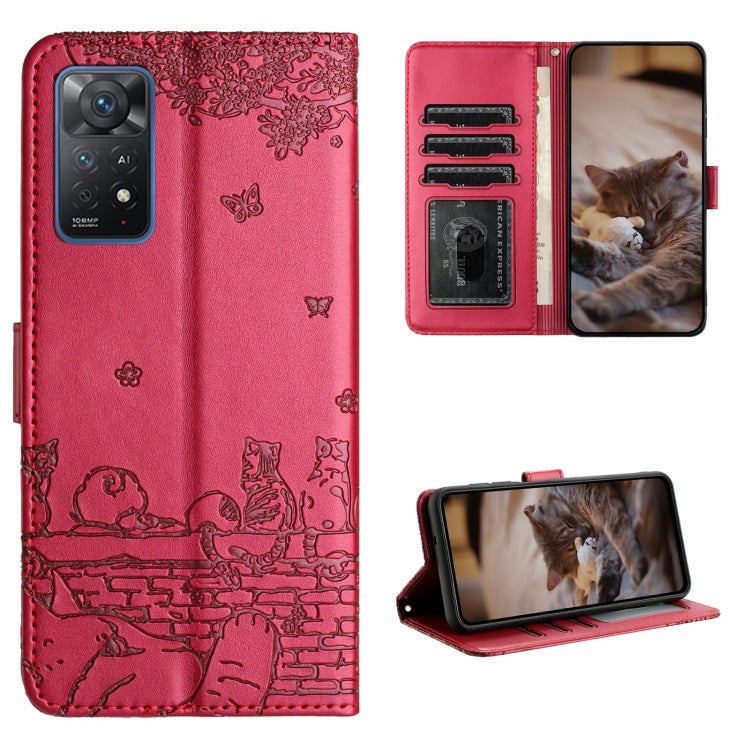 Cat Embossing Pattern Leather Phone Case with Lanyard, For Xiaomi Redmi Note 12 5G India / POCO X5, For Xiaomi Redmi 12C / 11A, For Xiaomi Redmi Note 11 Pro 4G/5G Global, For Xiaomi Redmi Note 11 Global