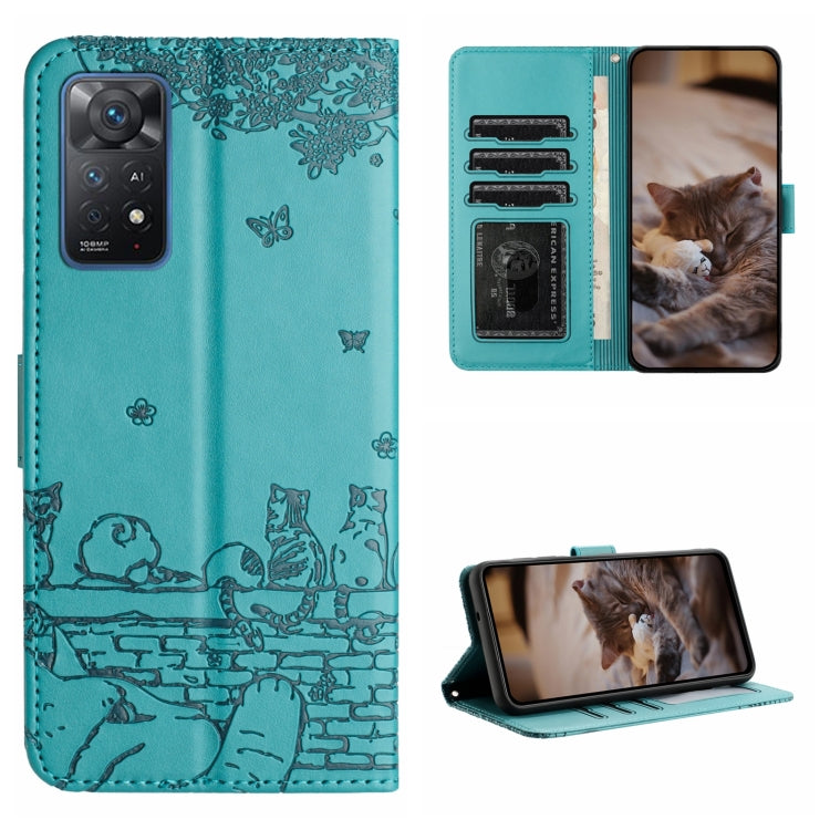 Cat Embossing Pattern Leather Phone Case with Lanyard, For Xiaomi Redmi Note 12 5G India / POCO X5, For Xiaomi Redmi 12C / 11A, For Xiaomi Redmi Note 11 Pro 4G/5G Global, For Xiaomi Redmi Note 11 Global